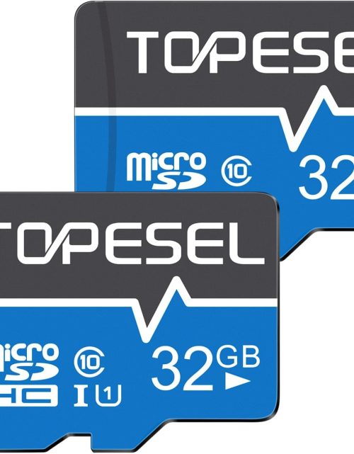 TOPESEL 32GB Micro SD Card 2 Pack Memory Cards Micro SDHC UHS-I TF Card Class 10 for Camera/Drone/Dash Cam(2 Pack U1 32GB)